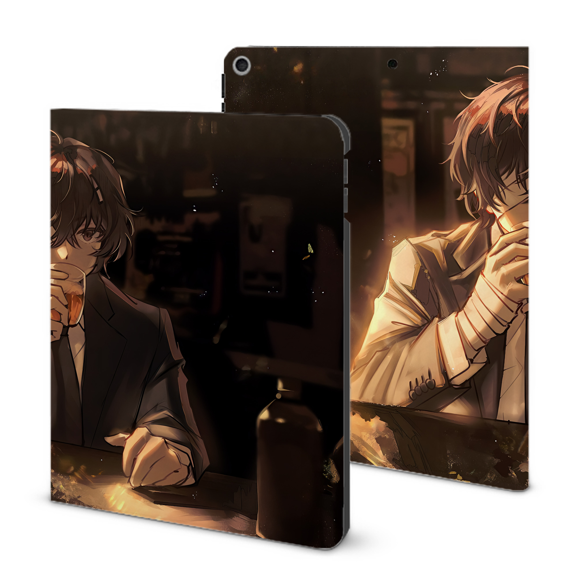 （画像用） 文豪ストレイドッグス Bungo Stray Dogs IPad ケース ブック型 PUレザー TPU 耐衝撃 軽量 薄型 ペン収納なし 全面保護 IPad 各モデル対応